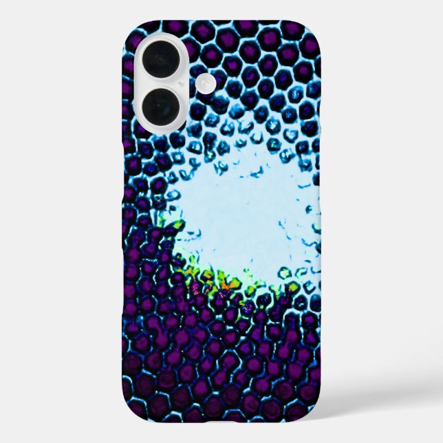 Abstrakte Honeycomb Design blau und lila Case-Mate iPhone Hülle (Rückseite)
