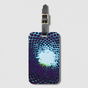 Abstrakte Honeycomb Design blau und lila Gepäckanhänger