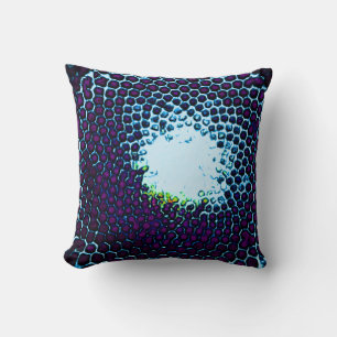 Abstrakte Honeycomb Design blau und lila Kissen