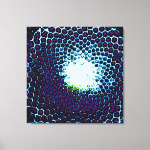 Abstrakte Honeycomb Design blau und lila Leinwanddruck