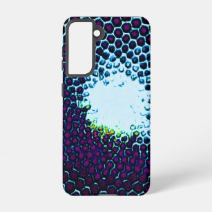 Abstrakte Honeycomb Design blau und lila Samsung Galaxy Hülle