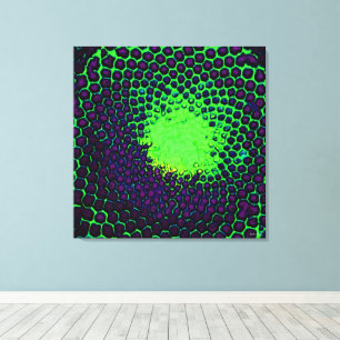 Abstrakte Honeycomb Design grün und lila Leinwanddruck