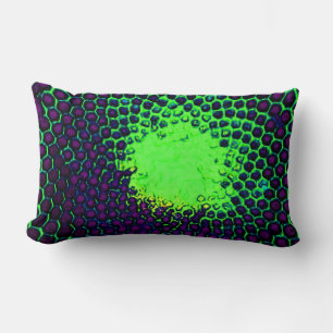 Abstrakte Honeycomb Design grün und lila Lendenkissen