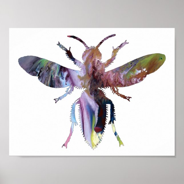 Abstrakte Hornet-Silhouette Poster (Vorne)