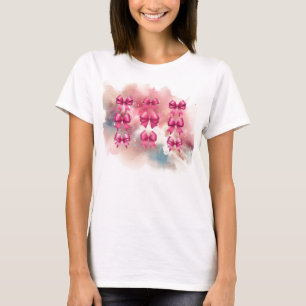 Abstrakte Hot Pink Coquette-Schleifen T-Shirt