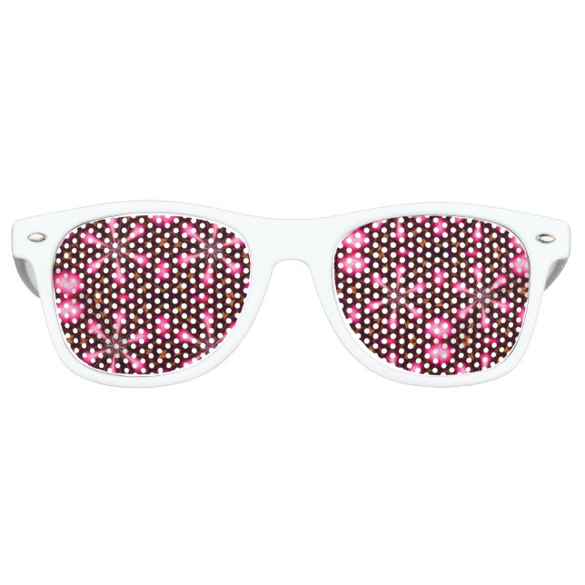 Abstrakte Hot Pink Stars Partybrille (Vorderseite)