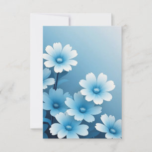 Abstrakte hübsche blaue Blumen  Karte