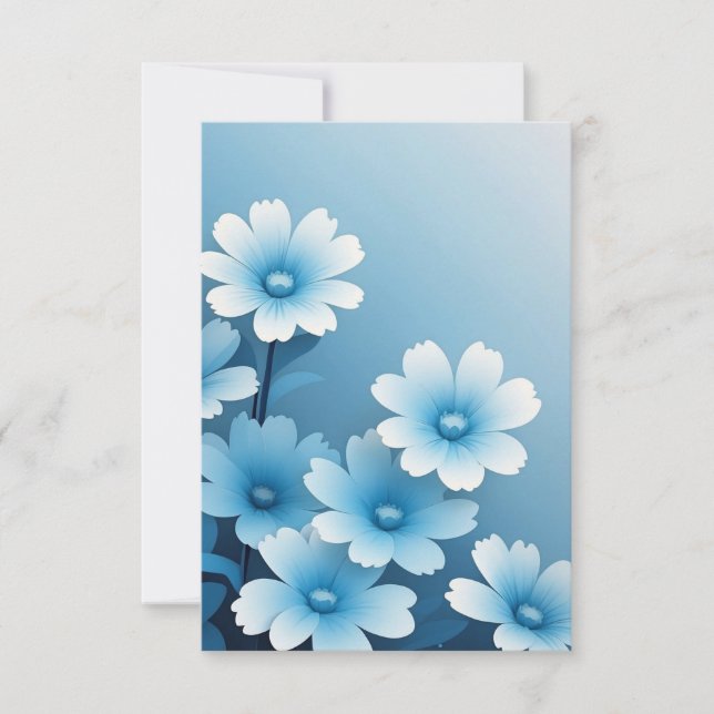 Abstrakte hübsche blaue Blumen  Karte (Vorderseite)