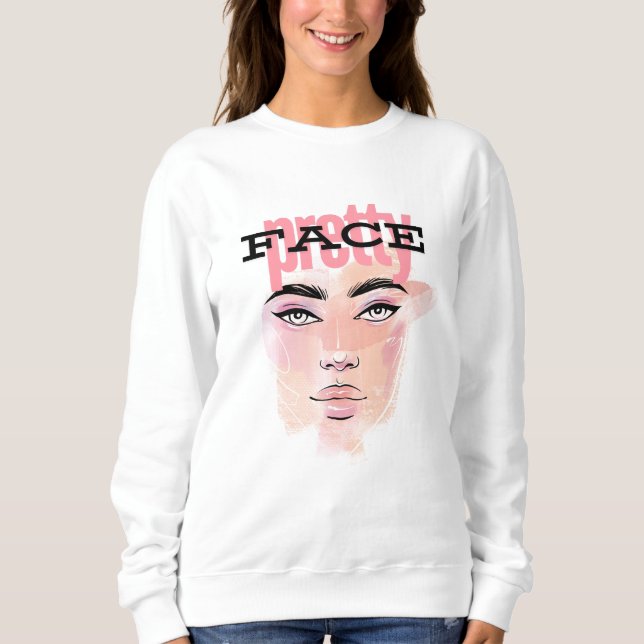 Abstrakte hübsche Gesichtshaut Sweatshirt (Vorderseite)