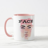 Abstrakte hübsche Gesichtskaffee-Tasse