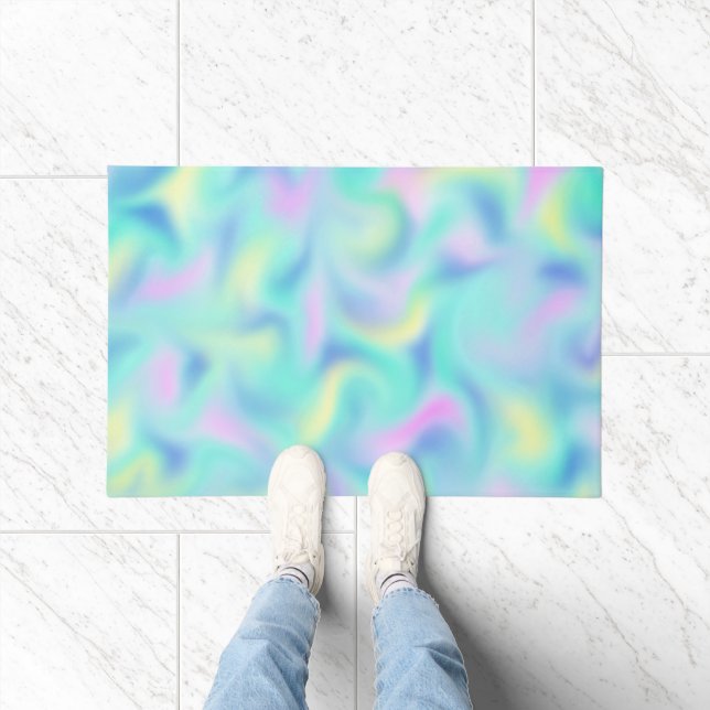 Abstrakte Hübsche Pastell-Wirbel Muster Fußmatte (Indoor)