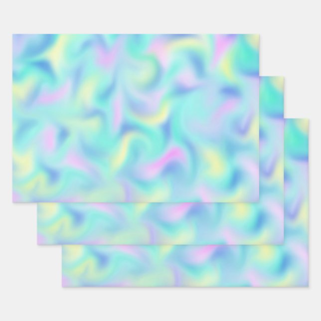 Abstrakte Hübsche Pastell-Wirbel Muster Geschenkpapier Set (Set)