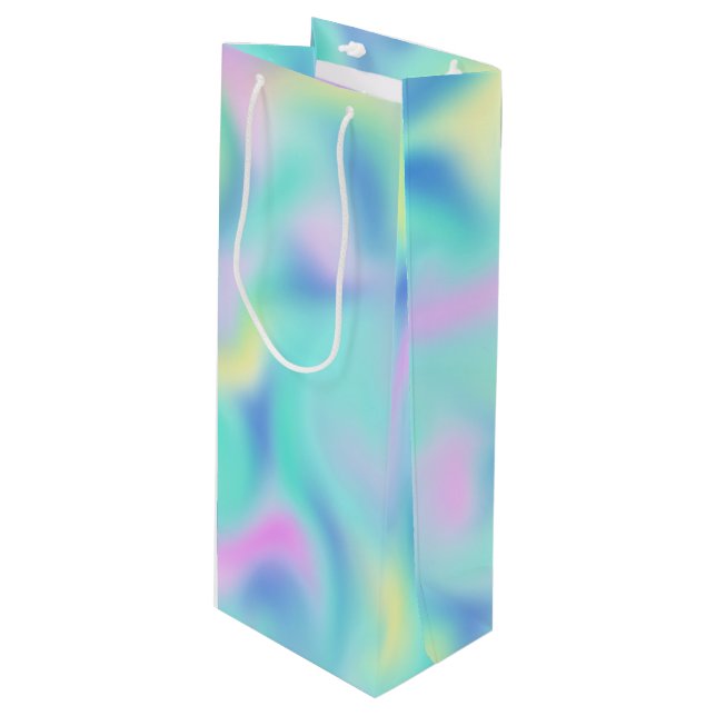 Abstrakte Hübsche Pastell-Wirbel Muster Geschenktüte Für Weinflaschen (Vorderseite Schrägansicht)