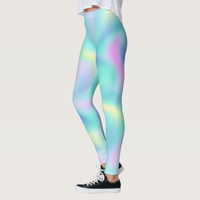 Abstrakte Hübsche Pastell-Wirbel Muster Leggings (Links)