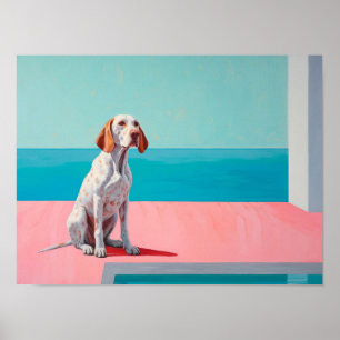 Abstrakte Hunde Malerei, zeitgenössische Hunde Poster