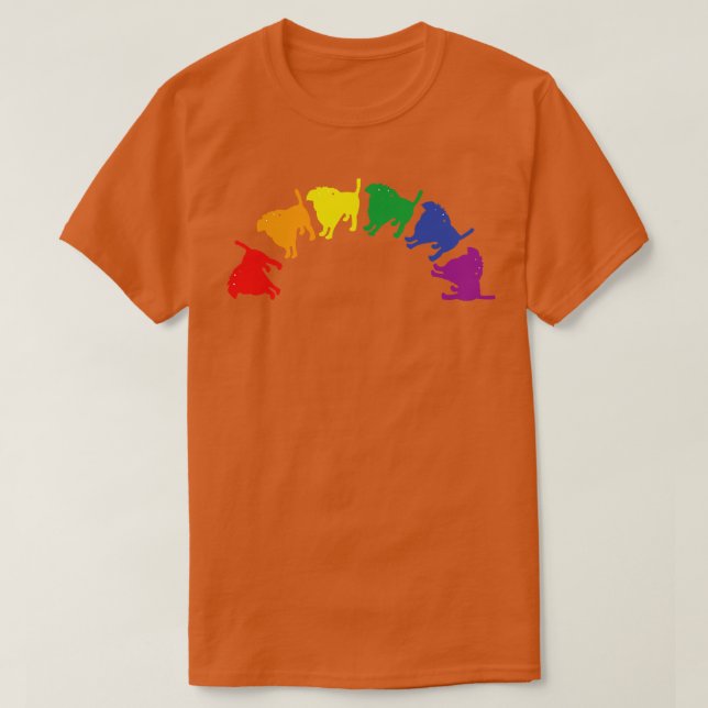 Abstrakte Hunde Regenbogen T-Shirt (Design vorne)
