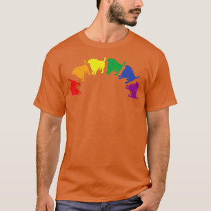 Abstrakte Hunde Regenbogen T-Shirt