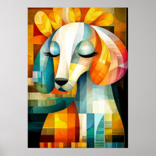 Abstrakte Hundekunst - Geometrisches Tierdesign Poster