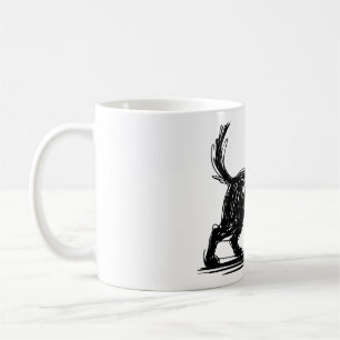 Abstrakte Hundelinienkunst Minimalistischer Kritz Kaffeetasse