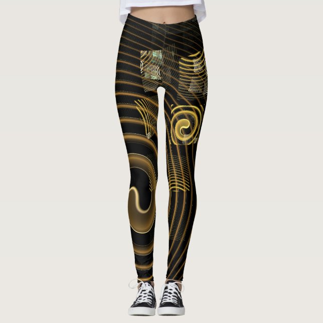 Abstrakte Hypnose Leggings (Vorderseite)