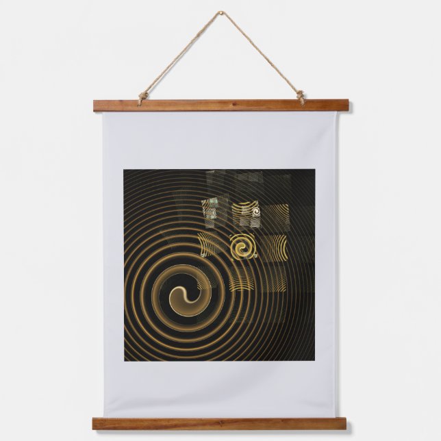 Abstrakte Hypnose Wandteppich Mit Holzrahmen (Vorderseite)