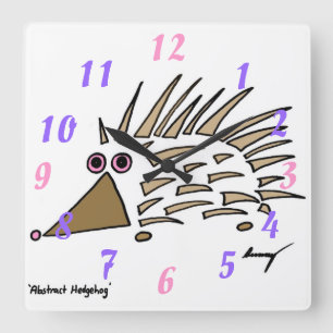 Abstrakte Igel-Uhr Quadratische Wanduhr