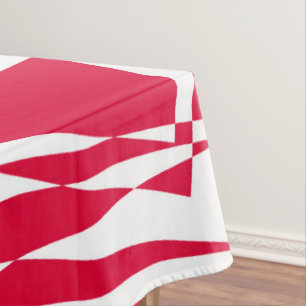 Abstrakte Illusion in Weißrot Tischdecke