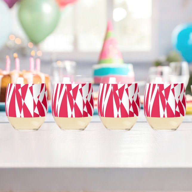 Abstrakte Illusion in Weißrot Weinglas Ohne Stiel (Insitu (Geburtstag))