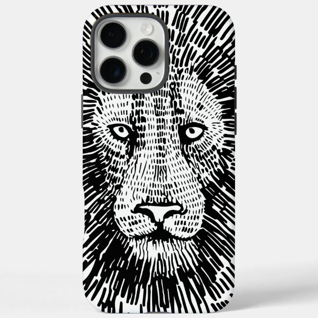 Abstrakte Illustration eines mutigen Löwengesichts Case-Mate iPhone Hülle (Rückseite)