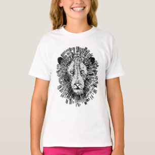 Abstrakte Illustration eines mutigen Löwengesichts T-Shirt