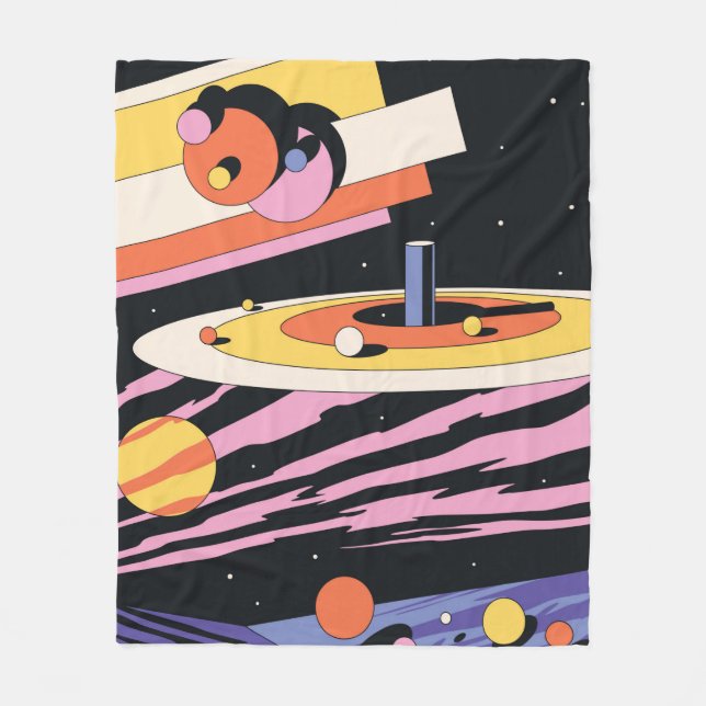 Abstrakte Illustration, Geometri Fleecedecke (Vorderseite)