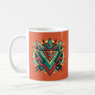Abstrakte Illustration mit tribalen geometrischen Kaffeetasse