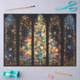 Abstrakte Illustration von Weihnachtsbaum unter Wi Seidenpapier