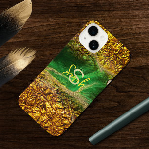 Abstrakte Imitate Gold Metallic Foil Green Trendy  iPhone 14 Hülle