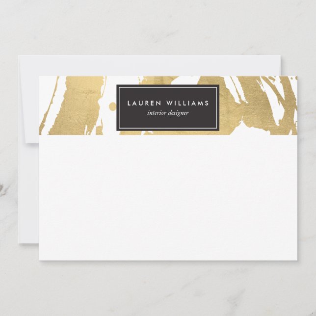 Abstrakte Imitate Gold Pinselstriche auf White II (Vorderseite)