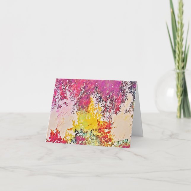 Abstrakte Impressionistin Trees Art Note Card Karte (Vorderseite)