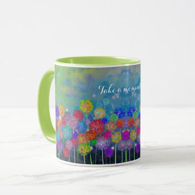 Abstrakte impressionistische Feld der Blume Tasse (Vorderseite Links)