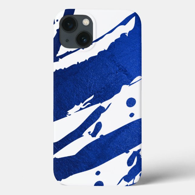 Abstrakte Indigo Blue Pinselstriche Case-Mate iPhone Hülle (Rückseite)