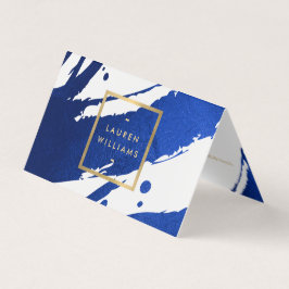 Abstrakte Indigo Blue Pinselstriche Visitenkarten