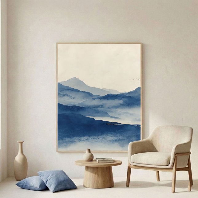 Abstrakte Indigo-Terrain-Wandkunst Poster (Von Creator hochgeladen)