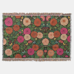 Abstrakte indische Dahlien Schmetterlinge Decken