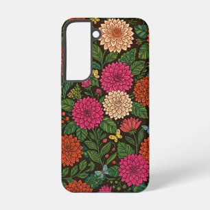Abstrakte indische Dahlien Schmetterlinge Samsung Galaxy Hülle