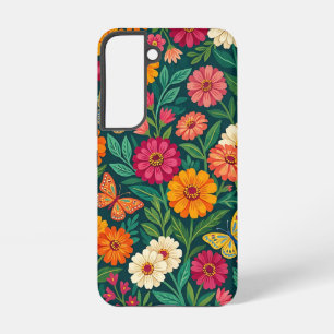 Abstrakte indische Zinnias Schmetterlinge Samsung Galaxy Hülle