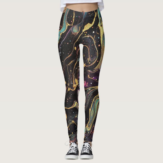 Abstrakte iridestische Kunst-Leggings Leggings (Vorderseite)