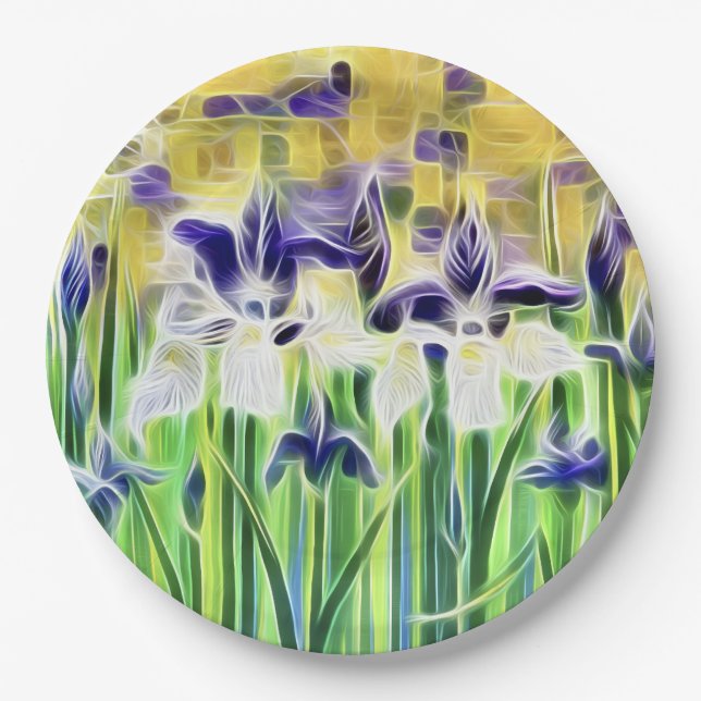 Abstrakte Iris-Papier-Servietten Pappteller (Vorderseite)
