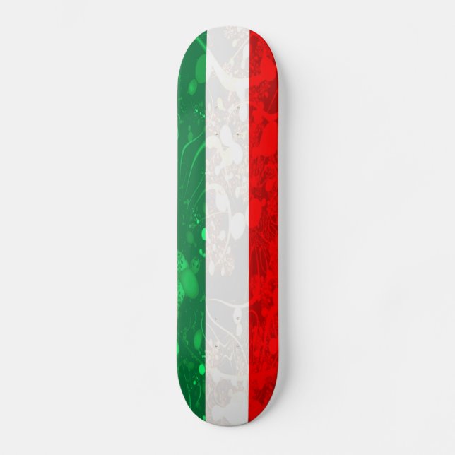 Abstrakte italienische Flagge Skateboard (Vorderseite)