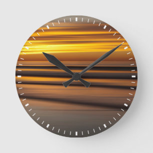 Abstrakte Jahreszeit bei Sonnenuntergang, CA Runde Wanduhr