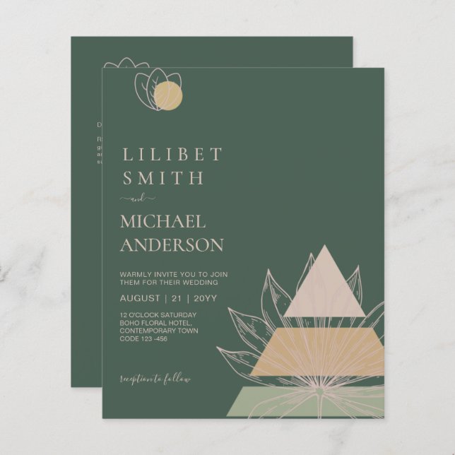 Abstrakte Japandi-Skandinavische Hochzeit (Vorne/Hinten)