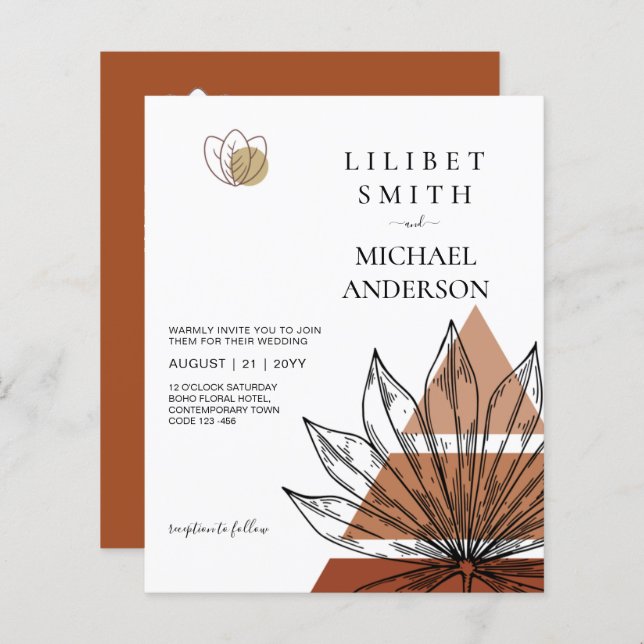 Abstrakte Japandi-Skandinavische Hochzeit