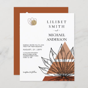 Abstrakte Japandi-Skandinavische Hochzeit